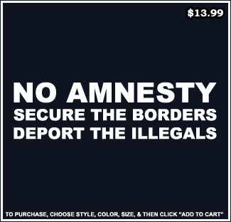 No Amnesty Secure The Borders Deport The Illegals T-Shirt - Anti Illegal Immigration T-Shirts
